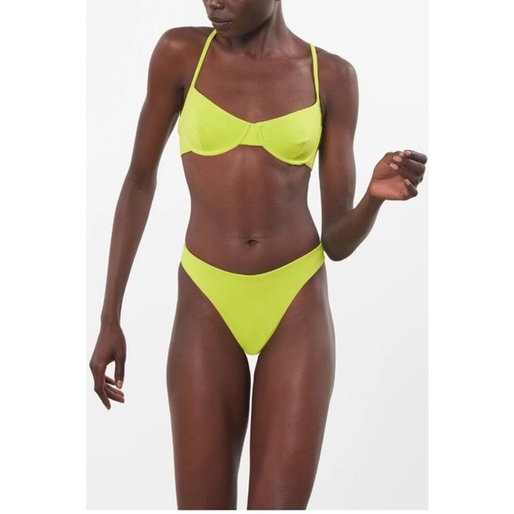 NWT Mara Hoffman Mazlyn Top and Reva Bottoms in Beat Green Neon Green - Picture 2 of 9